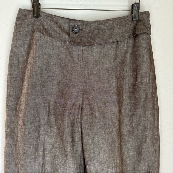 David N  Brown Linen Blend Crop Wide‎ Leg Pant Size: 8 - Picture 12 of 12